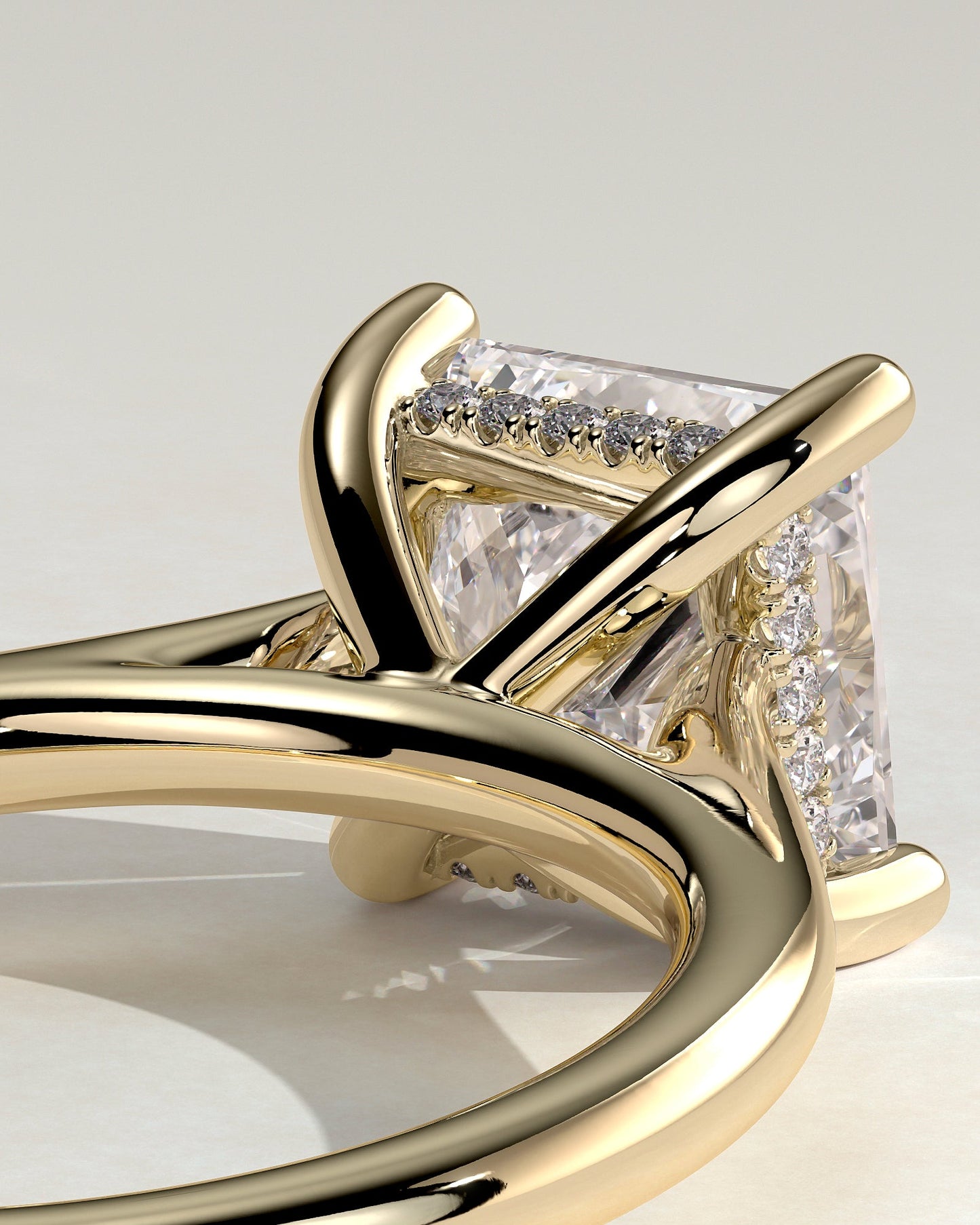 Round Halo, Pave & Split Shank Engagement Ring – 1.93 CT Lab Grown Diamond