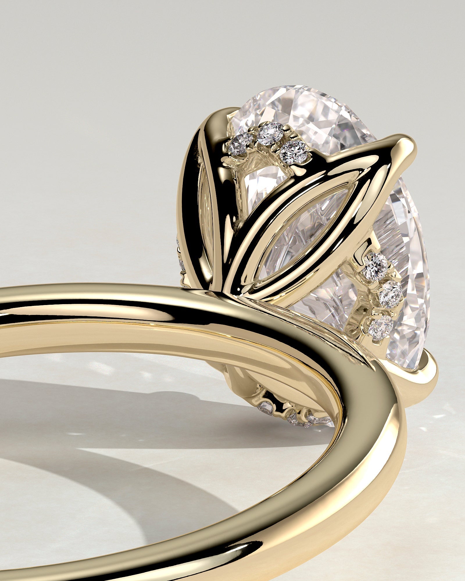 Round Halo, Pave & Split Shank Engagement Ring – 1.93 CT Lab Grown Diamond