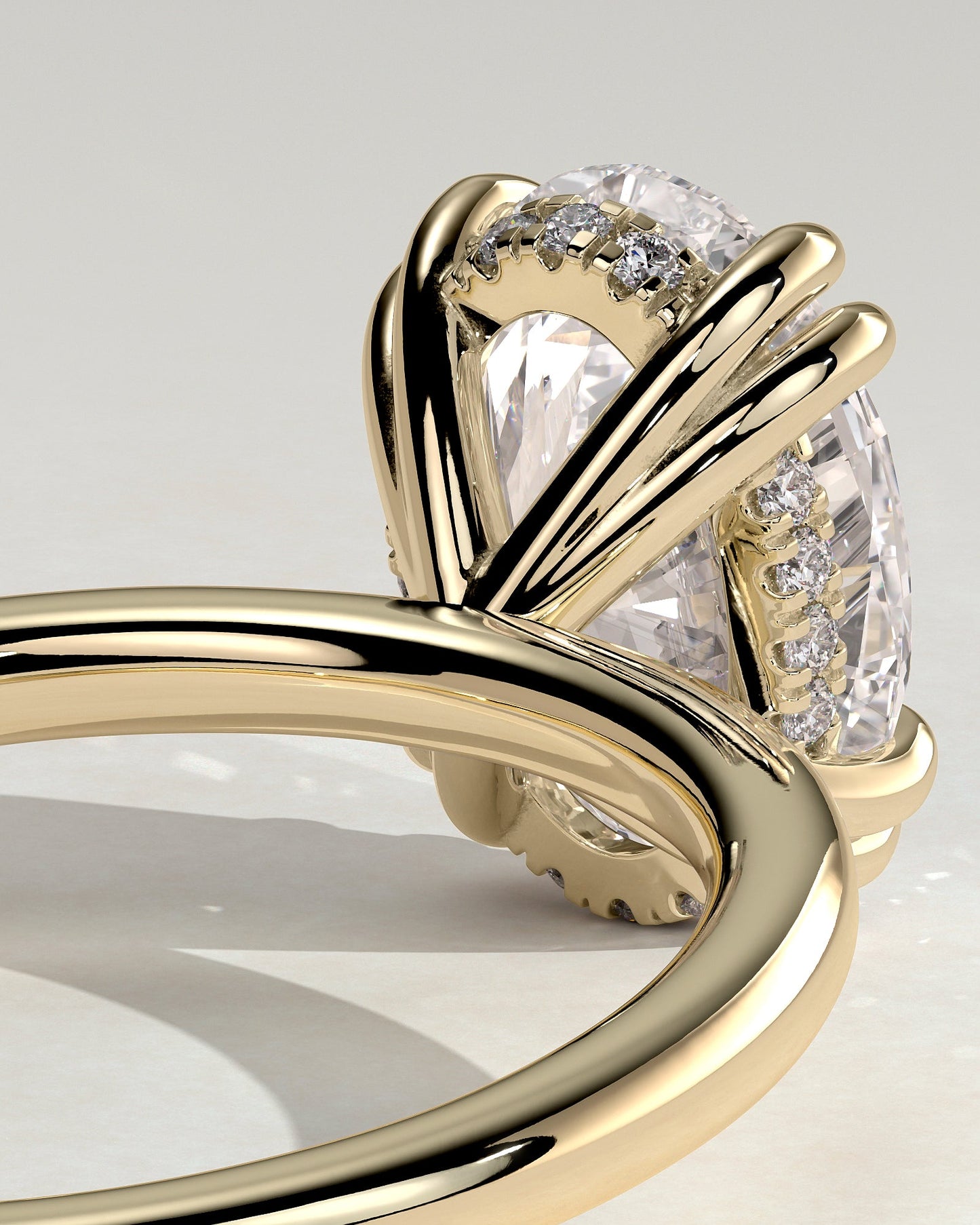Round Halo, Pave & Split Shank Engagement Ring – 1.93 CT Lab Grown Diamond