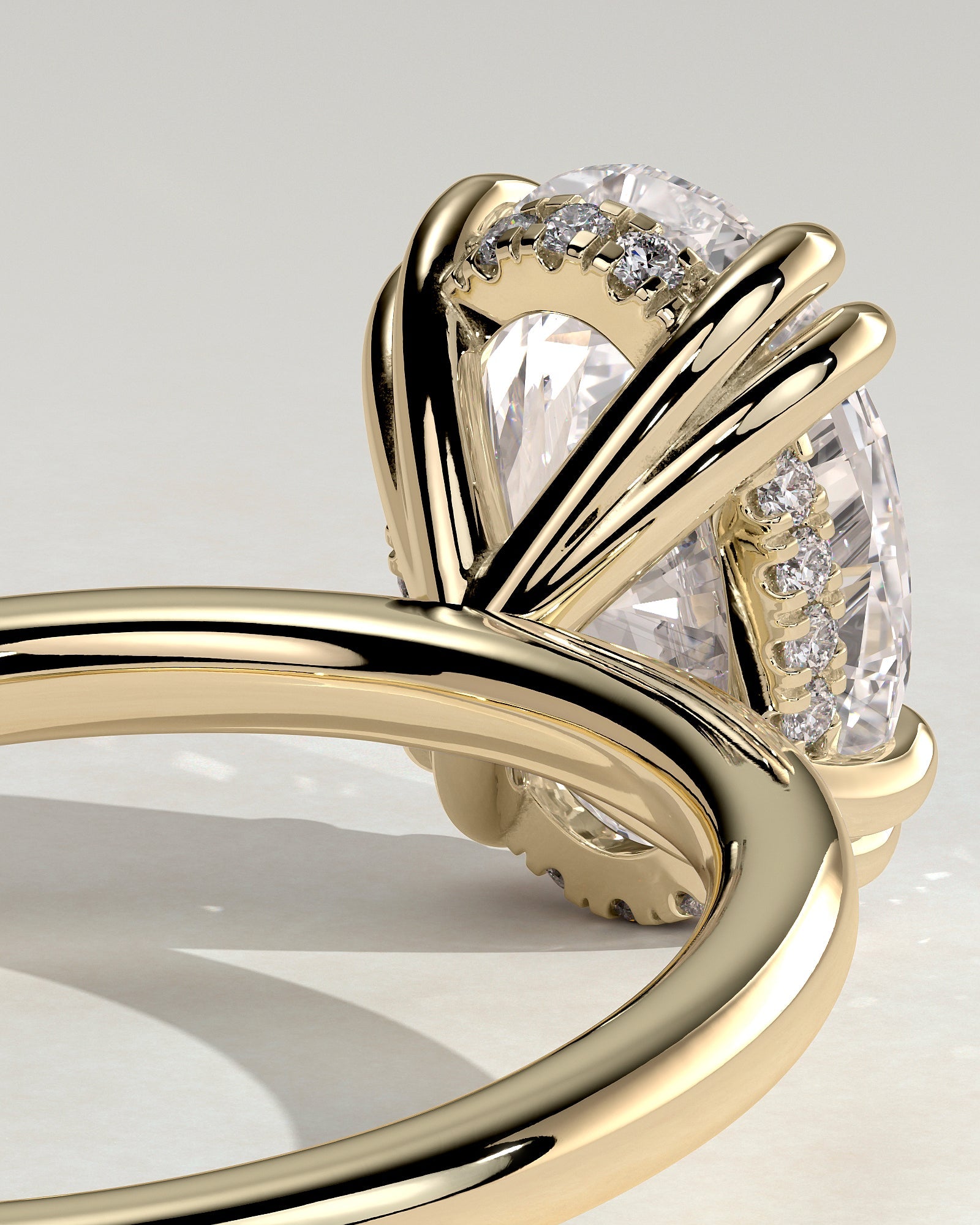 Round Halo, Pave & Split Shank Engagement Ring – 1.93 CT Lab Grown Diamond