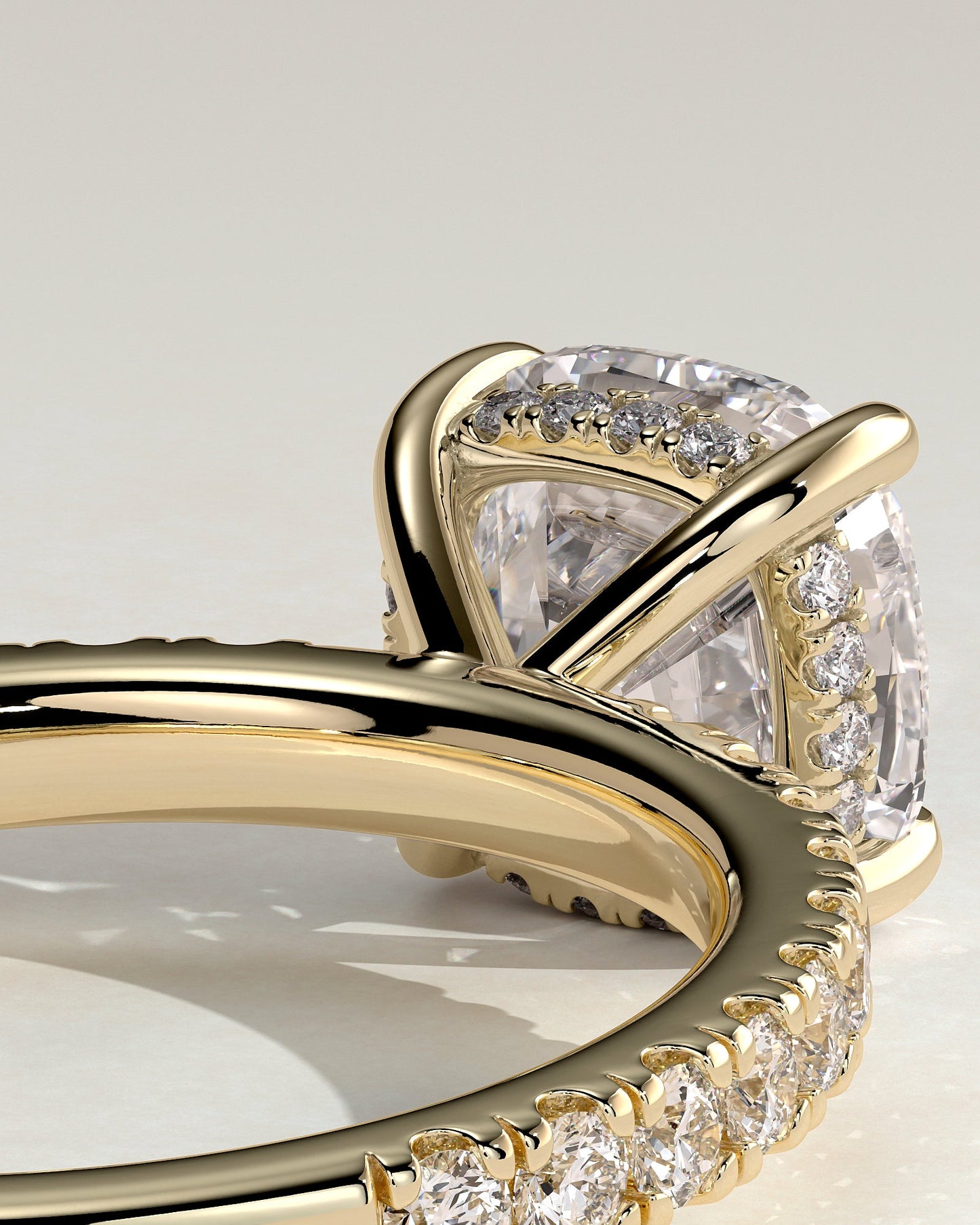 Round Halo, Pave & Split Shank Engagement Ring – 1.93 CT Lab Grown Diamond