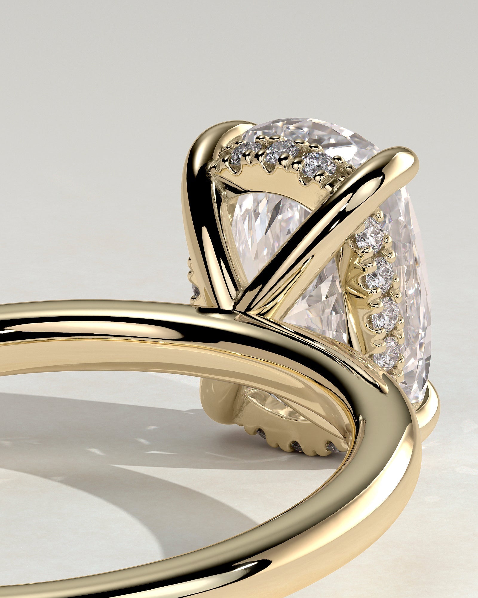 Round Halo, Pave & Split Shank Engagement Ring – 1.93 CT Lab Grown Diamond