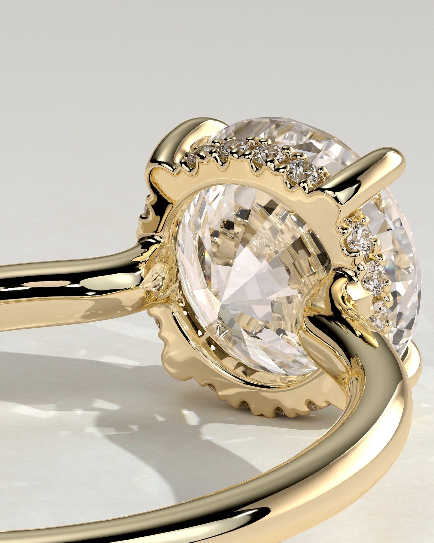 Round Halo, Pave & Split Shank Engagement Ring – 1.93 CT Lab Grown Diamond