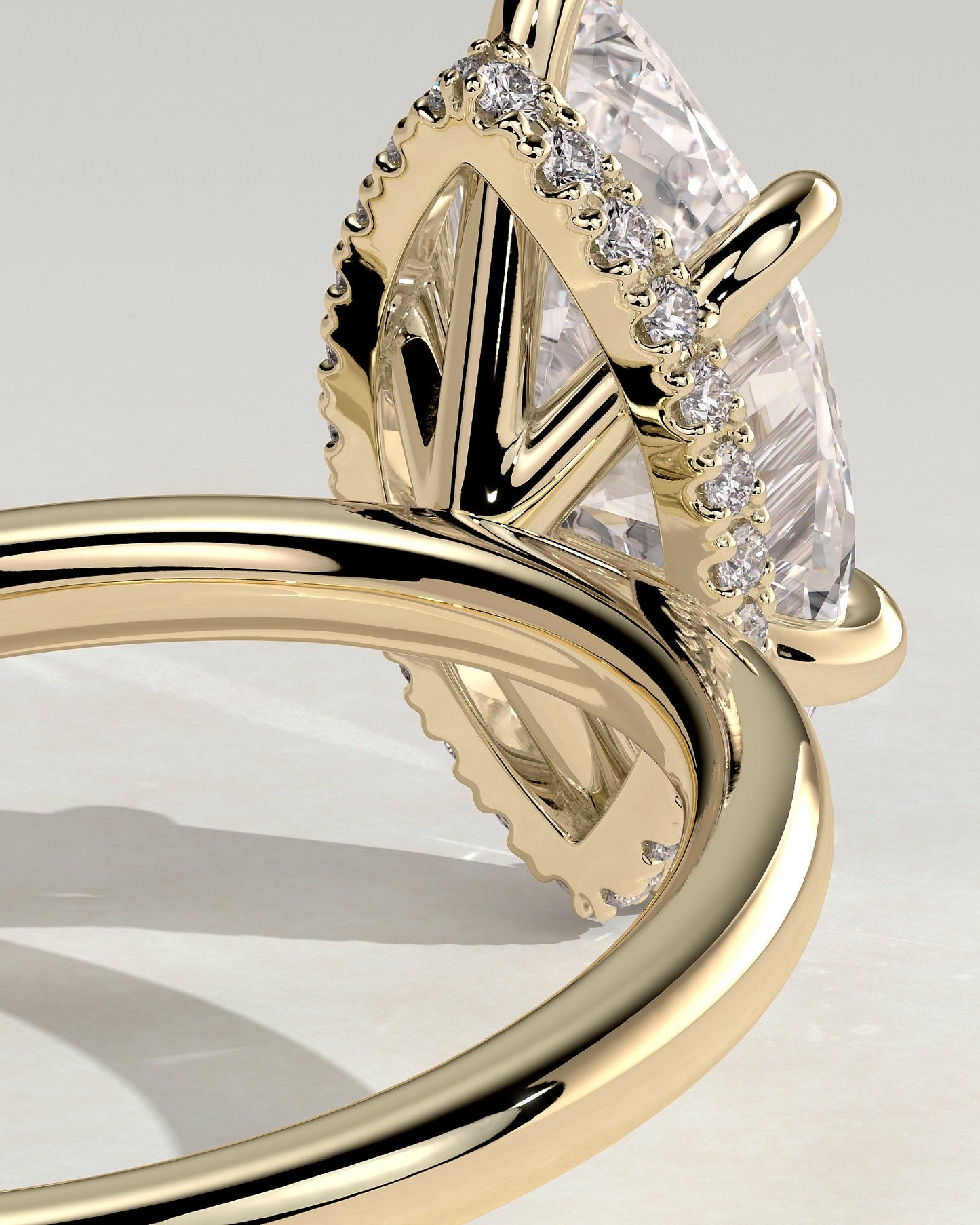 Round Halo, Pave & Split Shank Engagement Ring – 1.93 CT Lab Grown Diamond