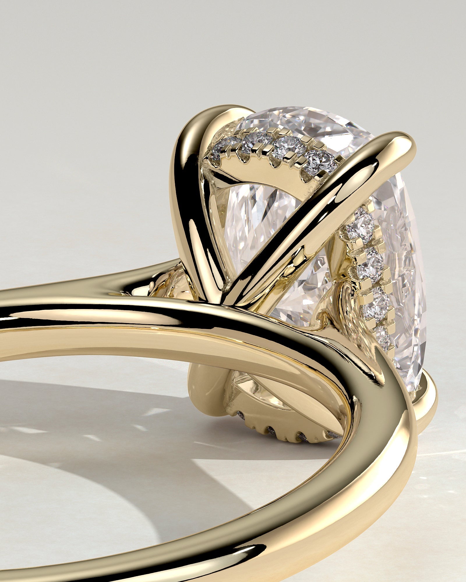 Round Halo, Pave & Split Shank Engagement Ring – 1.93 CT Lab Grown Diamond