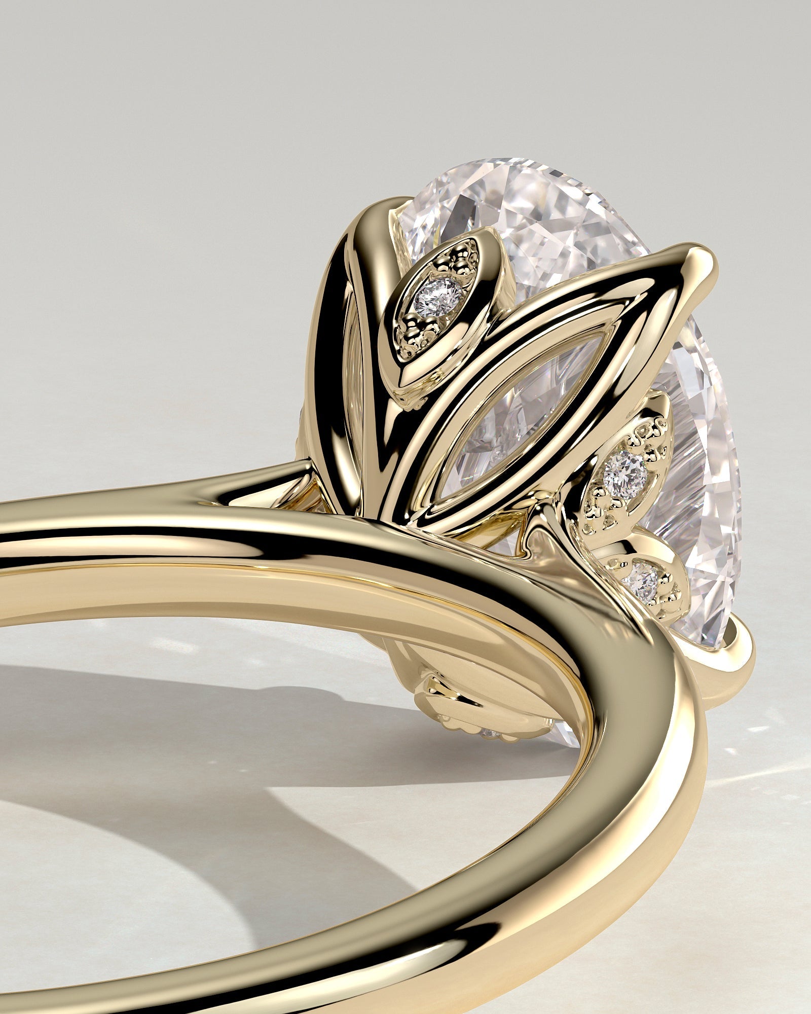 Round Halo, Pave & Split Shank Engagement Ring – 1.93 CT Lab Grown Diamond