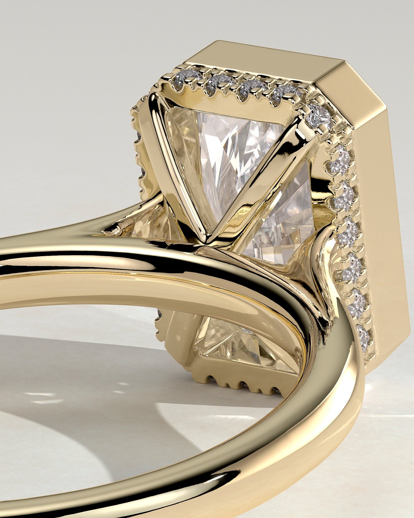 Round Halo, Pave & Split Shank Engagement Ring – 1.93 CT Lab Grown Diamond