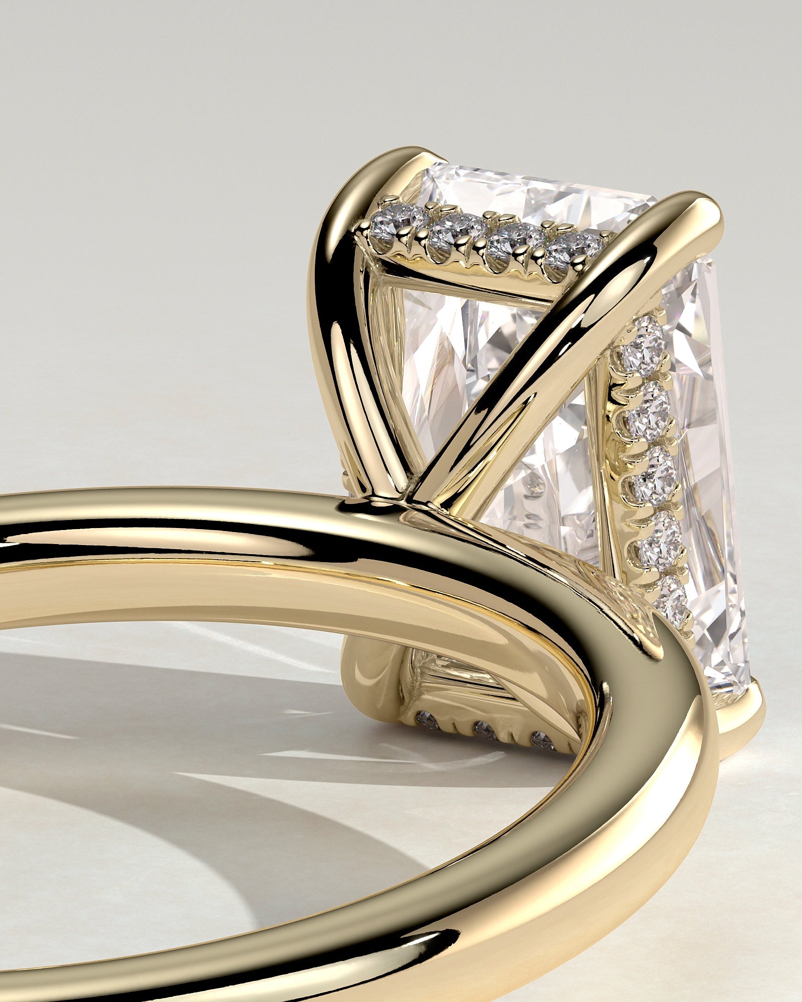 Round Halo, Pave & Split Shank Engagement Ring – 1.93 CT Lab Grown Diamond