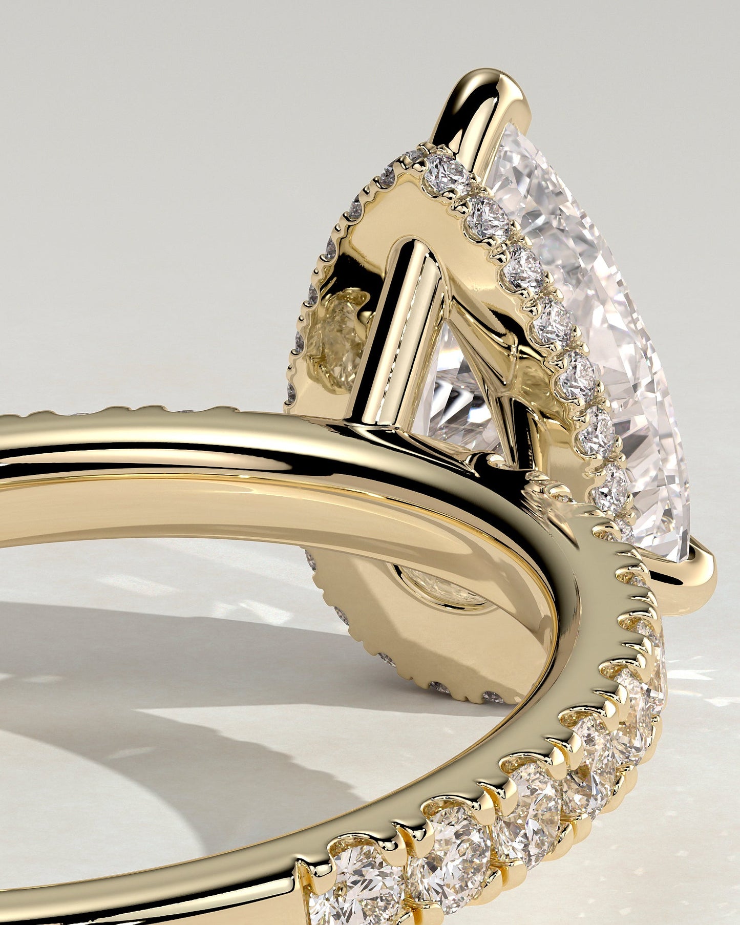 Round Halo, Pave & Split Shank Engagement Ring – 1.93 CT Lab Grown Diamond