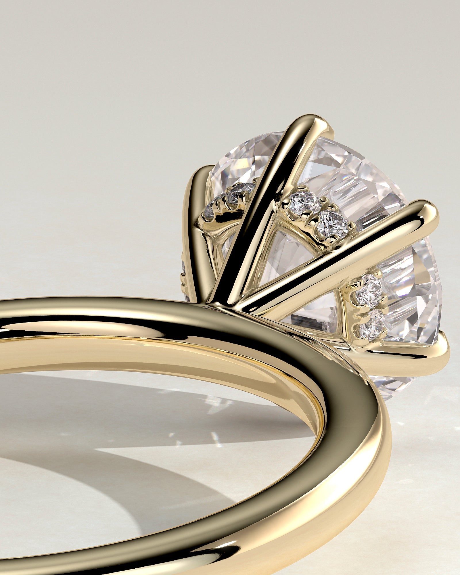 Round Halo, Pave & Split Shank Engagement Ring – 1.93 CT Lab Grown Diamond