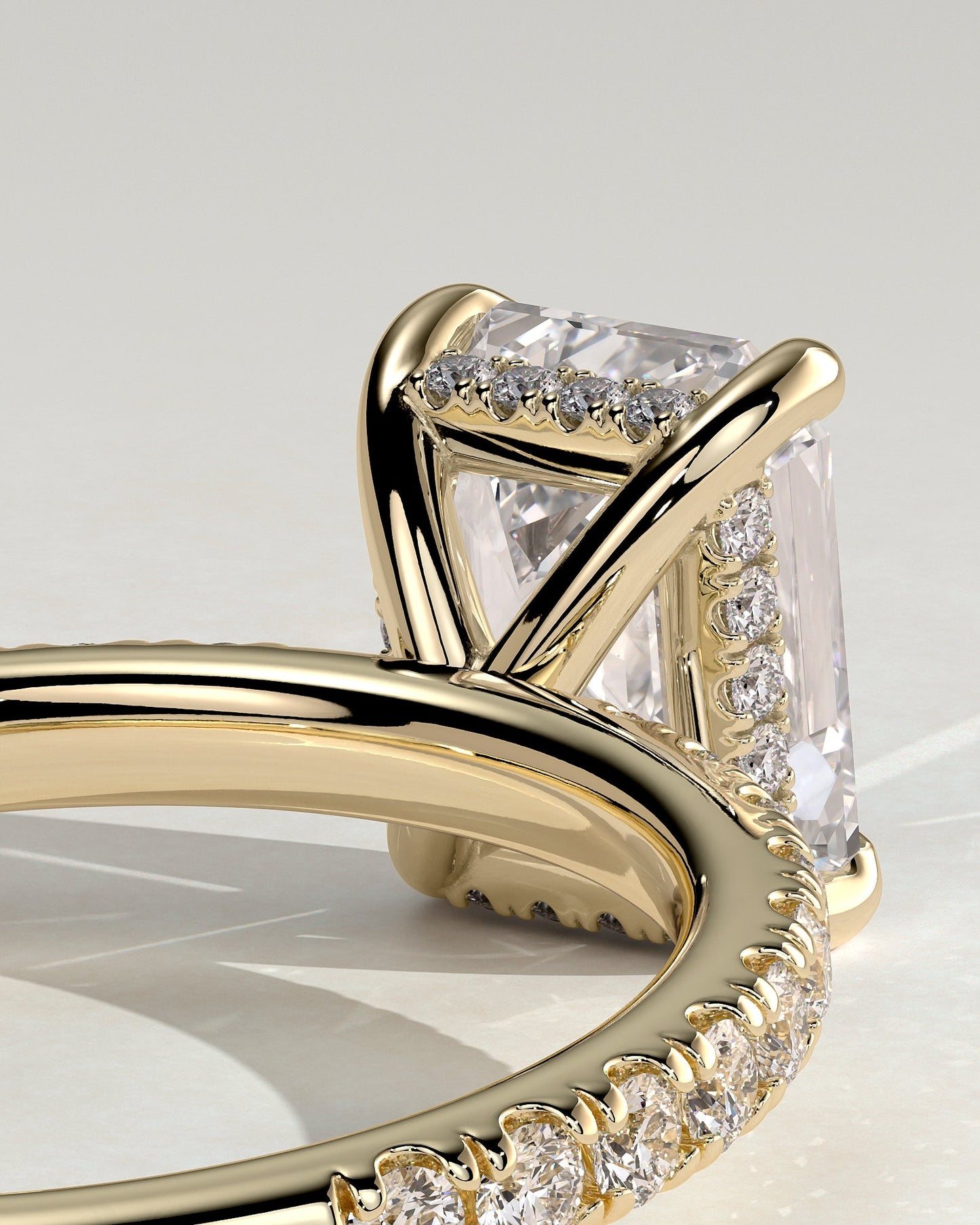 Round Halo, Pave & Split Shank Engagement Ring – 1.93 CT Lab Grown Diamond