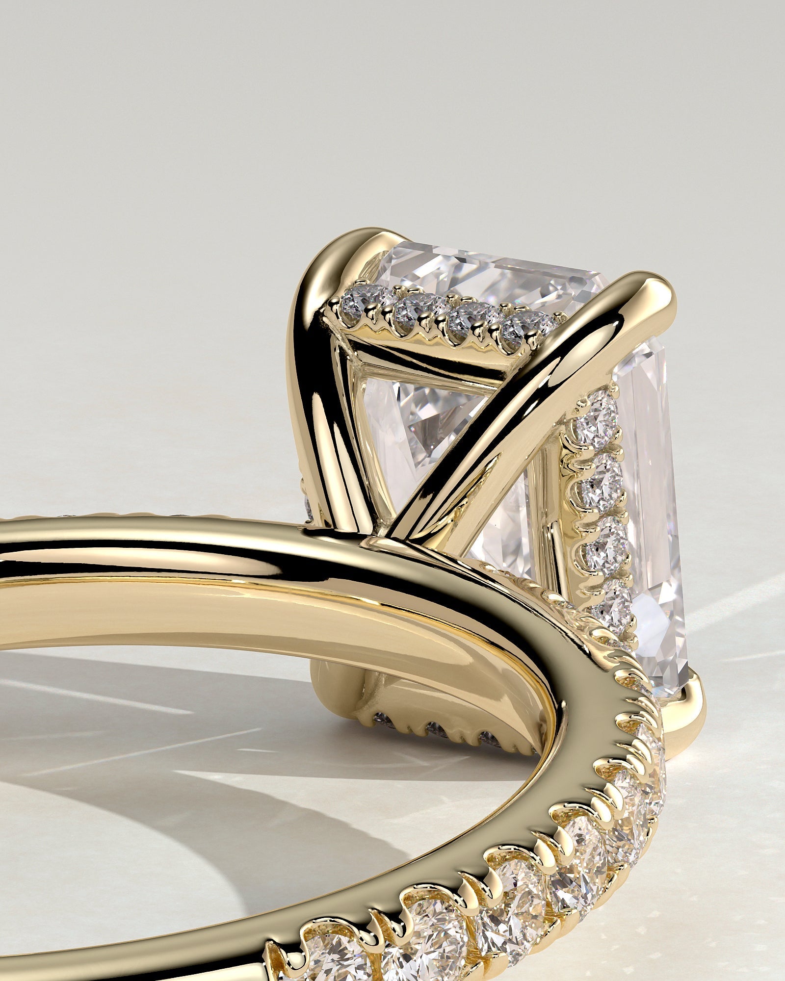 Round Halo, Pave & Split Shank Engagement Ring – 1.93 CT Lab Grown Diamond
