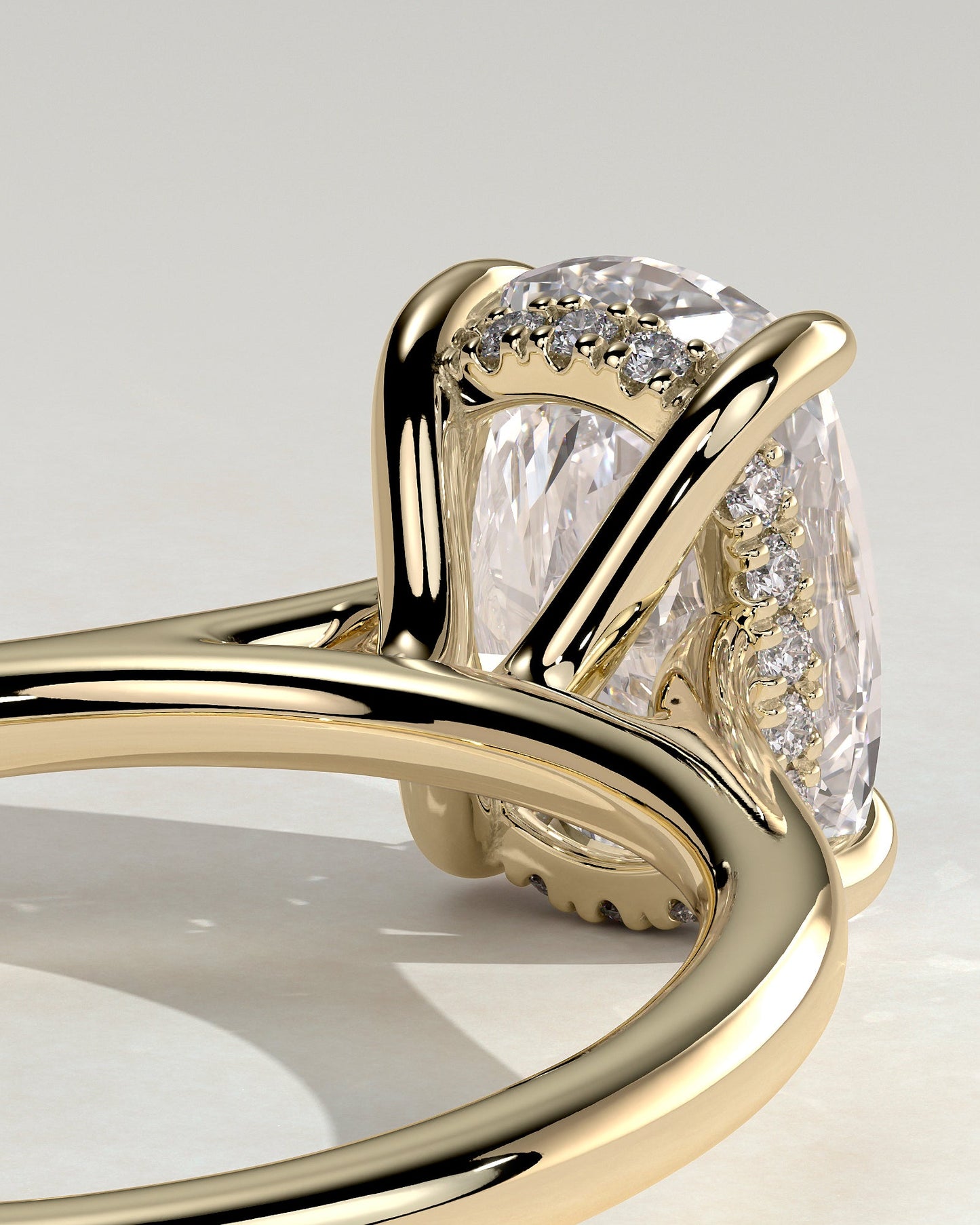 Round Halo, Pave & Split Shank Engagement Ring – 1.93 CT Lab Grown Diamond