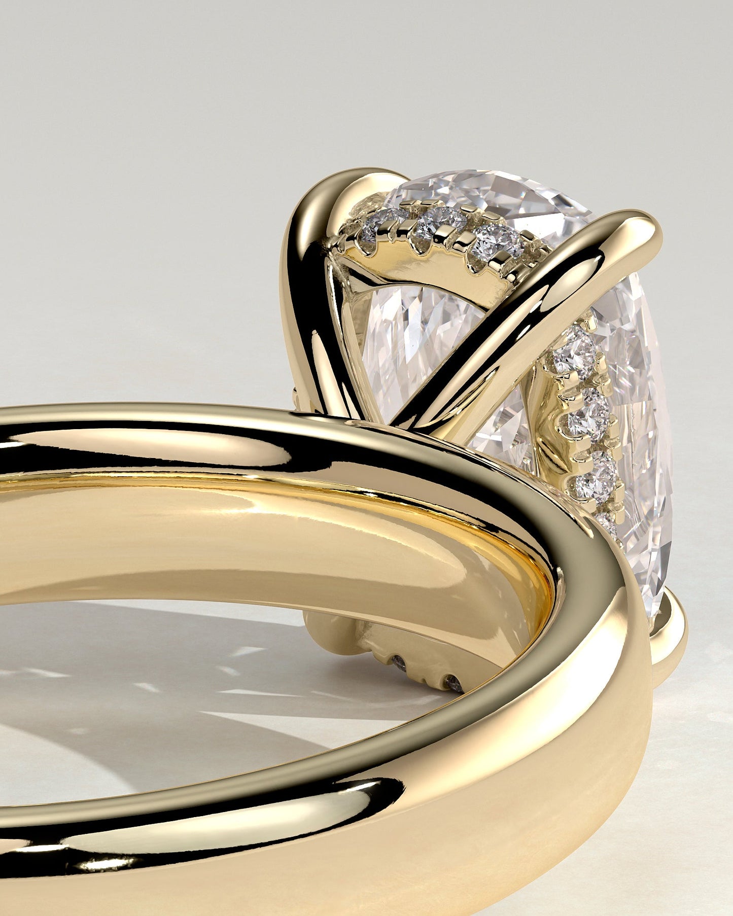 Round Halo, Pave & Split Shank Engagement Ring – 1.93 CT Lab Grown Diamond
