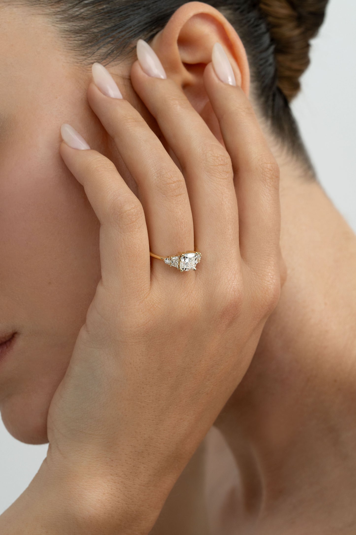 2 CT Round Three Stones Lab Grown Diamond Engagement Ring