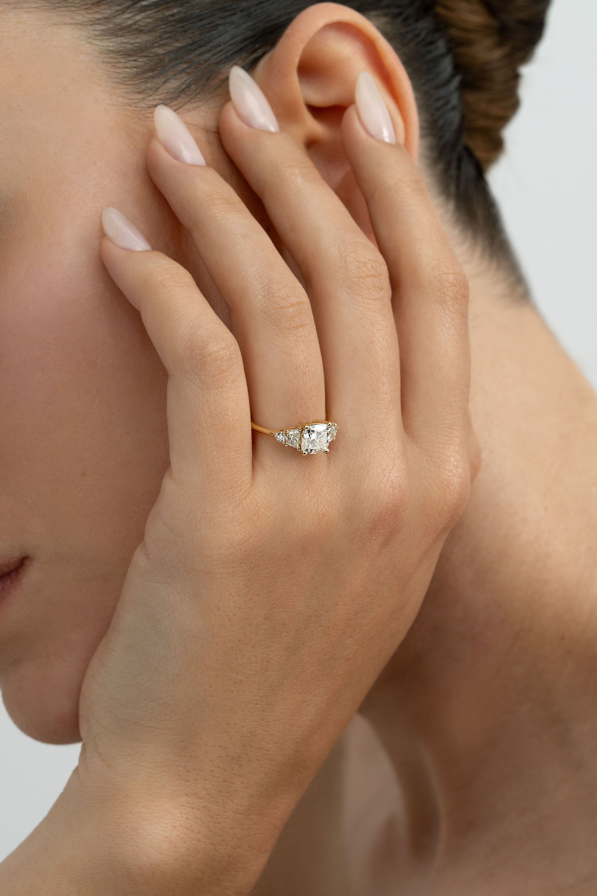 2 CT Round Three Stones Lab Grown Diamond Engagement Ring