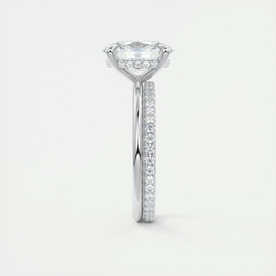 2 CT Oval Hidden Halo CVD F/VS1 Diamond Engagement Ring 6