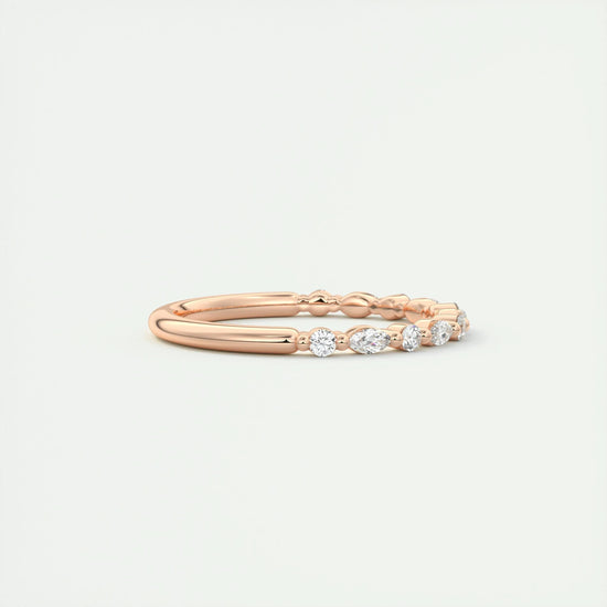 0.32 CT Marquise & Round Multi Stones CVD EF/VVS Diamond Wedding Band 14