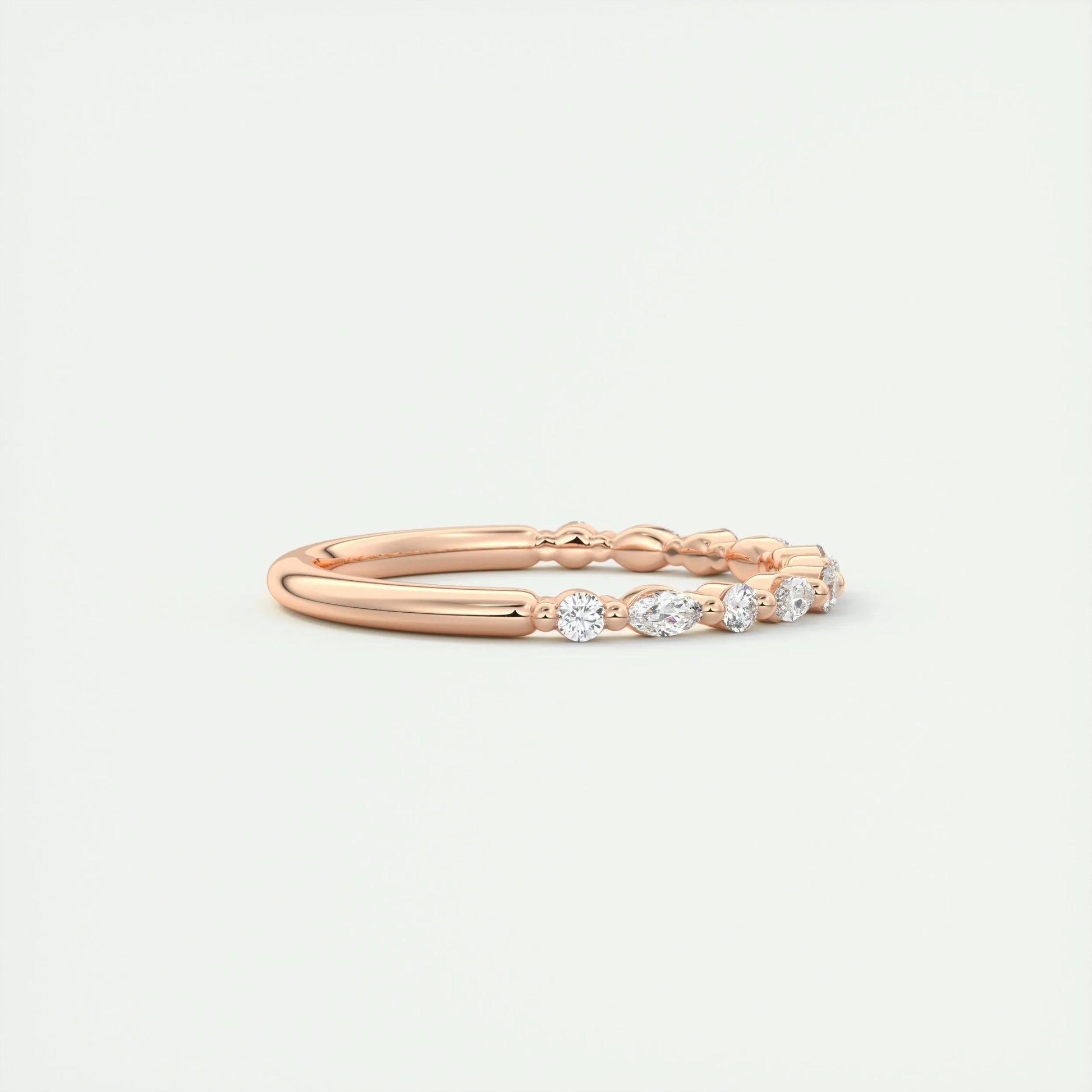 0.32 CT Marquise & Round Multi Stones CVD EF/VVS Diamond Wedding Band 14