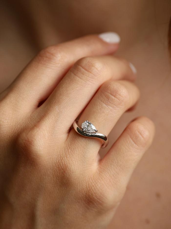 Marquise Cut Cluster Styled Lab Grown Diamond Engagement Ring