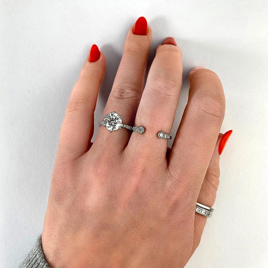 2 CT Round Solitaire CVD F/VS1 Diamond Engagement Ring 22