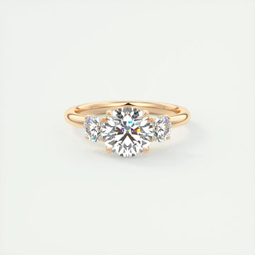 1.5 CT Round 3 Stones CVD F/VS1 Diamond Engagement Ring 14