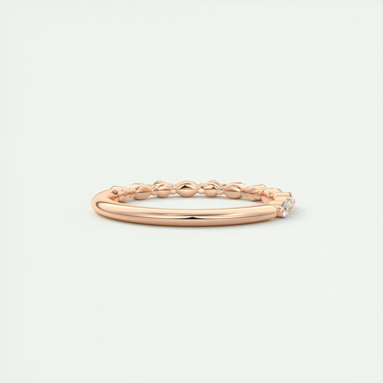 0.32 CT Marquise & Round Multi Stones CVD EF/VVS Diamond Wedding Band 18