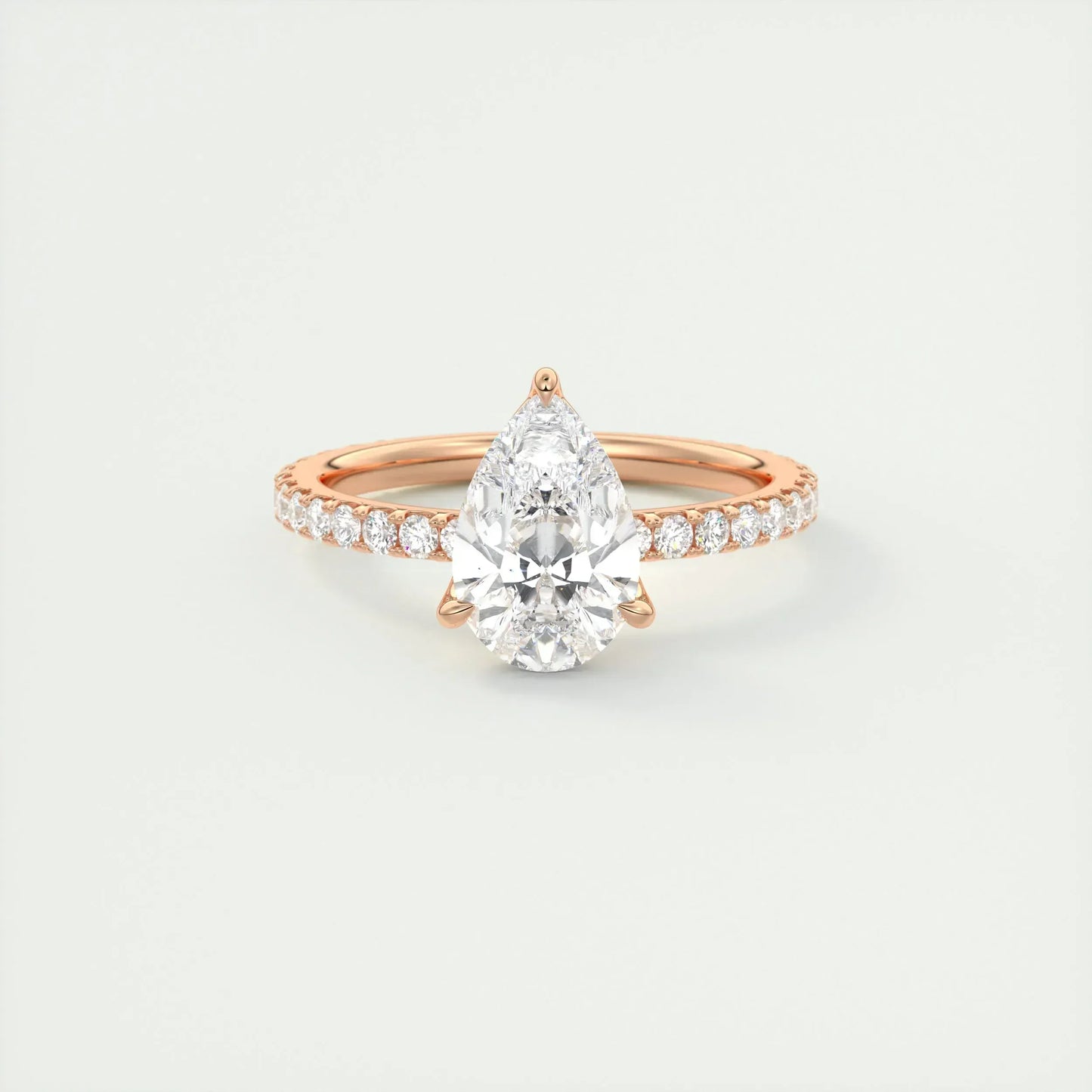 2 CT Pear Solitaire CVD F/VS1 Diamond Engagement Ring 15