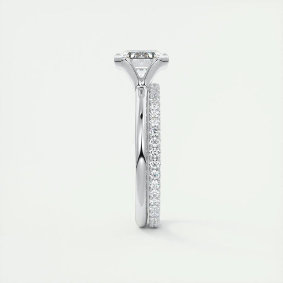 2 CT Emerald Half Bezel CVD F/VS1 Diamond Engagement Ring 6