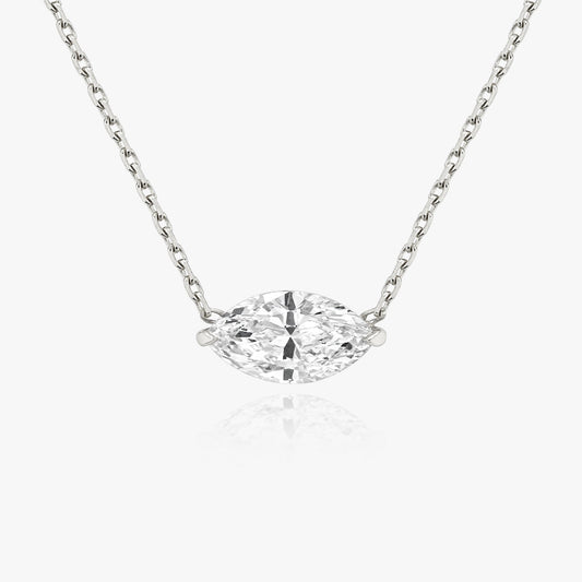 0.25 CT-1.0 CT Marquise Solitaire CVD F/VS Diamond Necklace 1