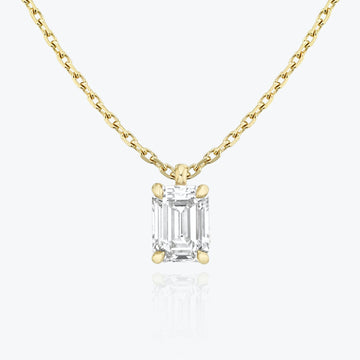 0.25 CT-1.0 CT Emerald Solitaire CVD F/VS Diamond Necklace 4