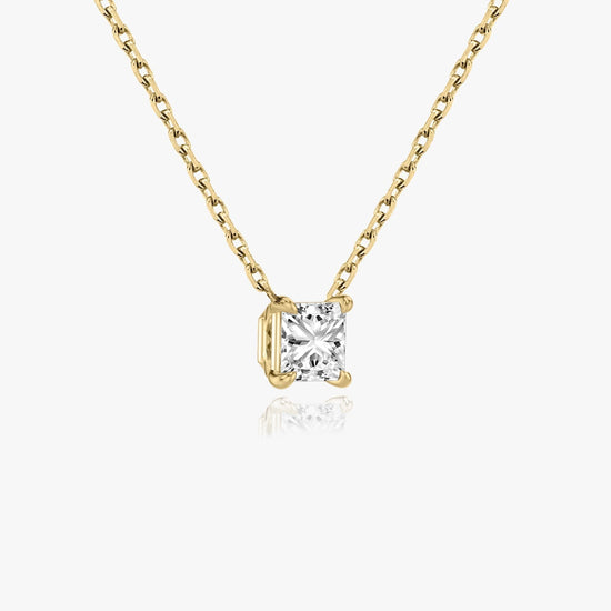 0.25 CT-1.0 CT Princess Solitaire CVD F/VS Diamond Necklace 5