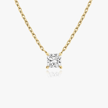 0.25 CT-1.0 CT Princess Solitaire CVD F/VS Diamond Necklace 4