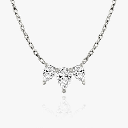 1.0 TCW Pear CVD F/VS Diamond Necklace 1