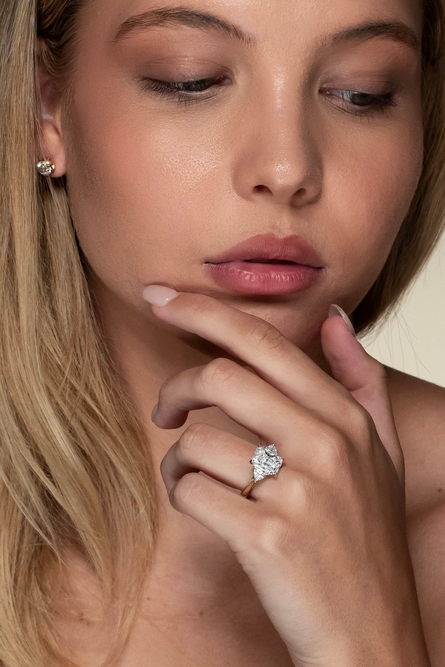 2 CT Round Three Stones Lab Grown Diamond Engagement Ring