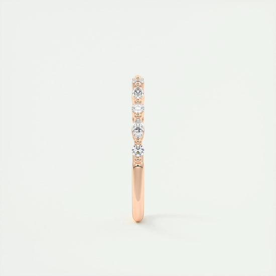 0.32 CT Marquise & Round Multi Stones CVD EF/VVS Diamond Wedding Band 16