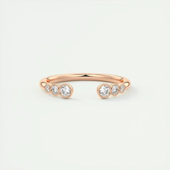 0.22 CT Round Open CVD EF/VVS Diamond Wedding Band 15