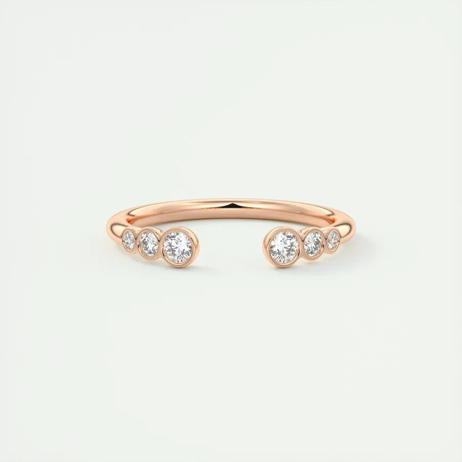 0.22 CT Round Open CVD EF/VVS Diamond Wedding Band 15