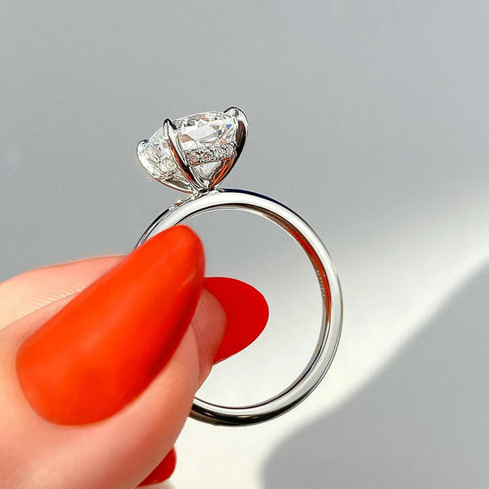 2 CT Cushion Hidden Halo CVD F/VS1 Diamond Engagement Ring 9