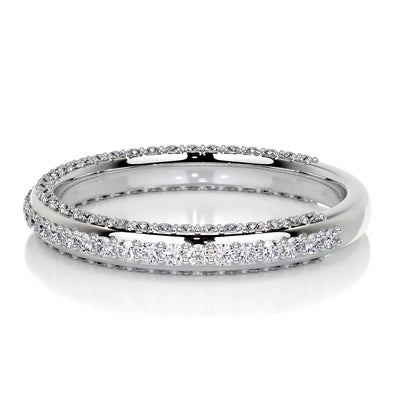 0.75 CT Round Triple Row CVD EF/VVS Diamond Wedding Band 1