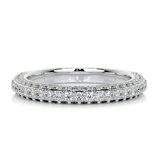 0.75 CT Round Half Eternity CVD EF/VVS Diamond Wedding Band 1