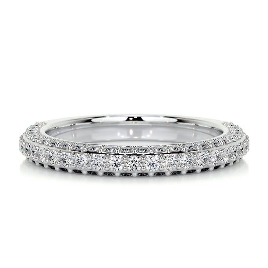 0.75 CT Round Half Eternity CVD EF/VVS Diamond Wedding Band 1