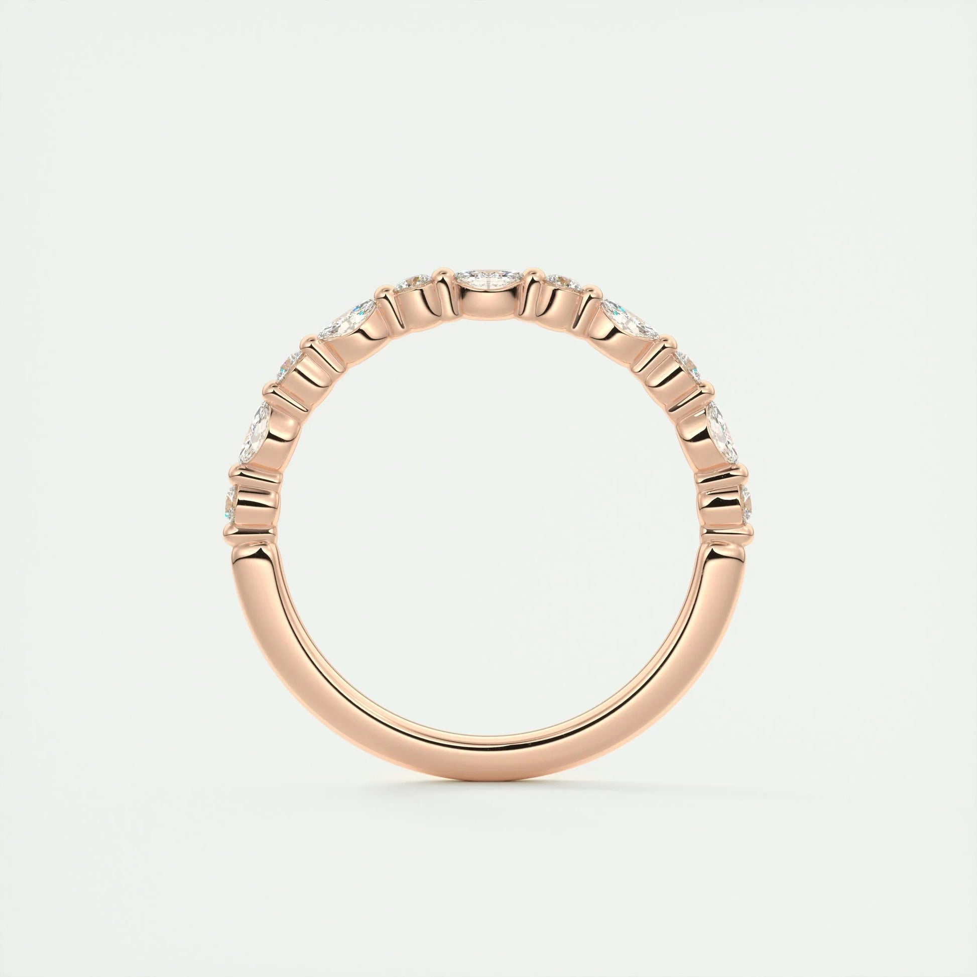 0.32 CT Marquise & Round Multi Stones CVD EF/VVS Diamond Wedding Band 19