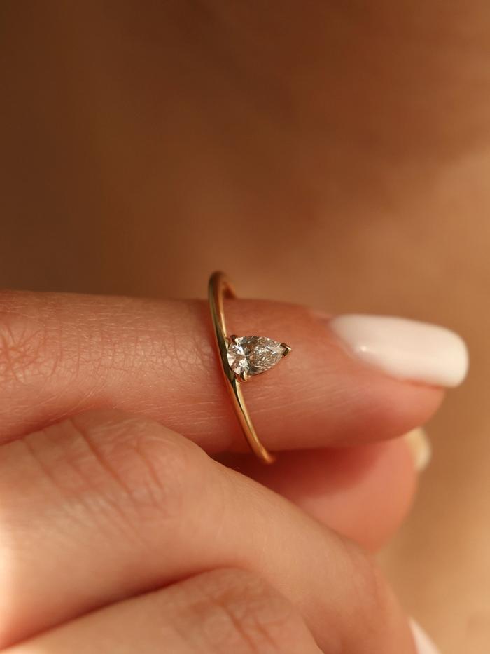 Marquise Cut Cluster Styled Lab Grown Diamond Engagement Ring