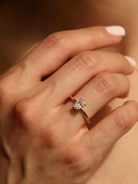 Marquise Cut Cluster Styled Lab Grown Diamond Engagement Ring