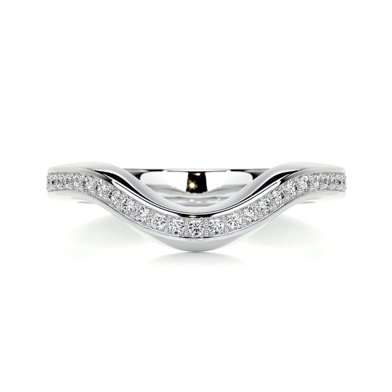 0.3 CT Round Curved CVD EF/VVS Diamond Wedding Band 1