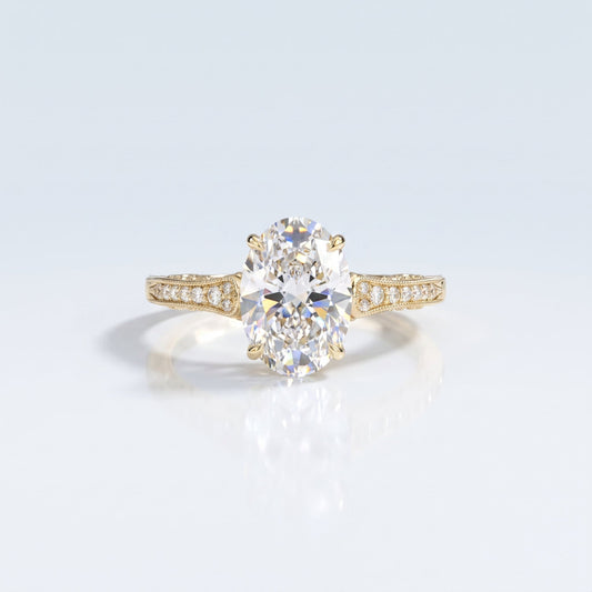 Marquise Swirl Solitaire Engagement Ring – 1 CT Lab Grown Diamond