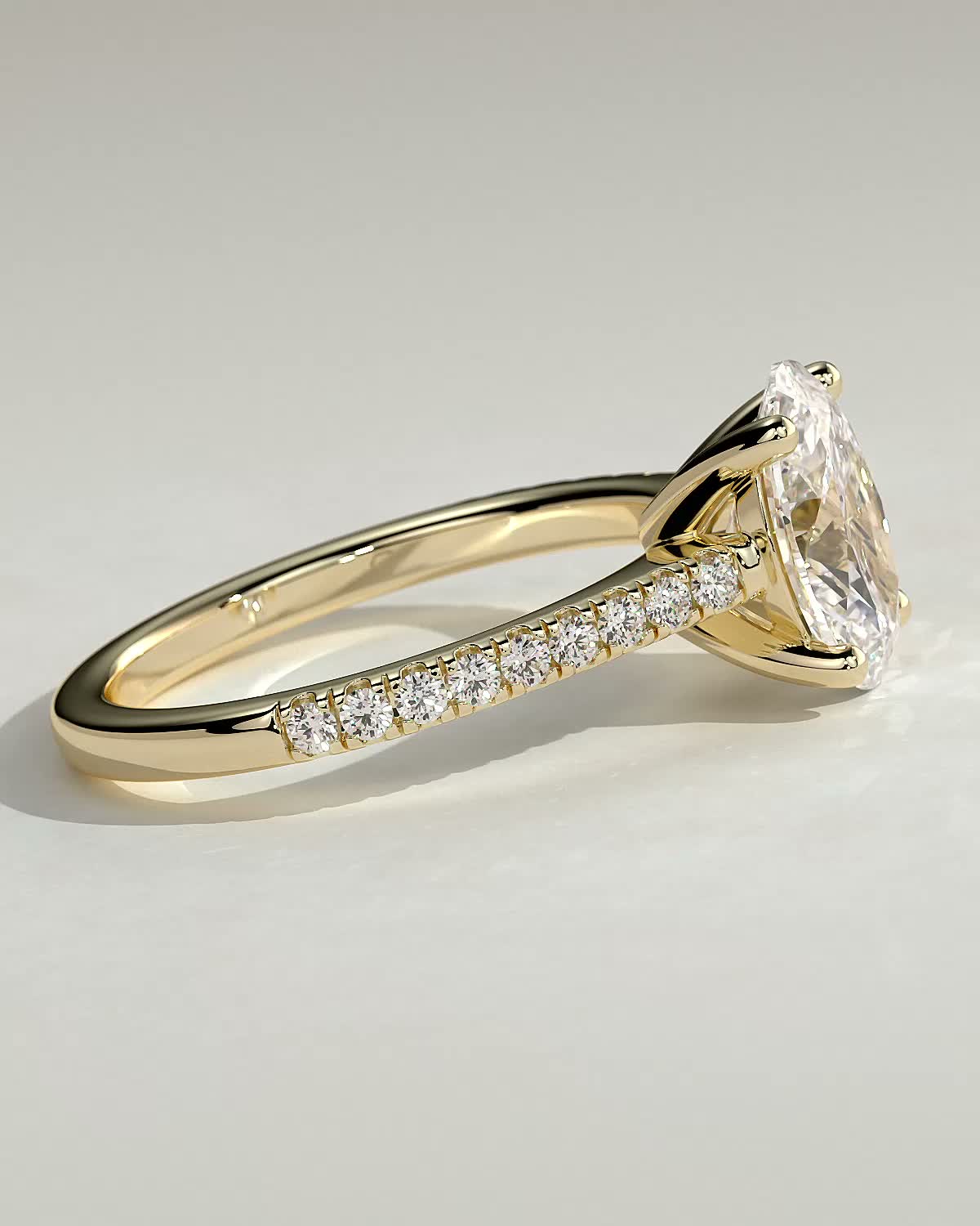 Round Halo, Pave & Split Shank Engagement Ring – 1.93 CT Lab Grown Diamond