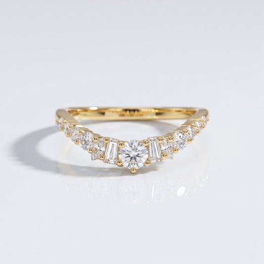 0.2 TCW Round Diamond Half Eternity DEF/VVS Lab Grown Wedding Band