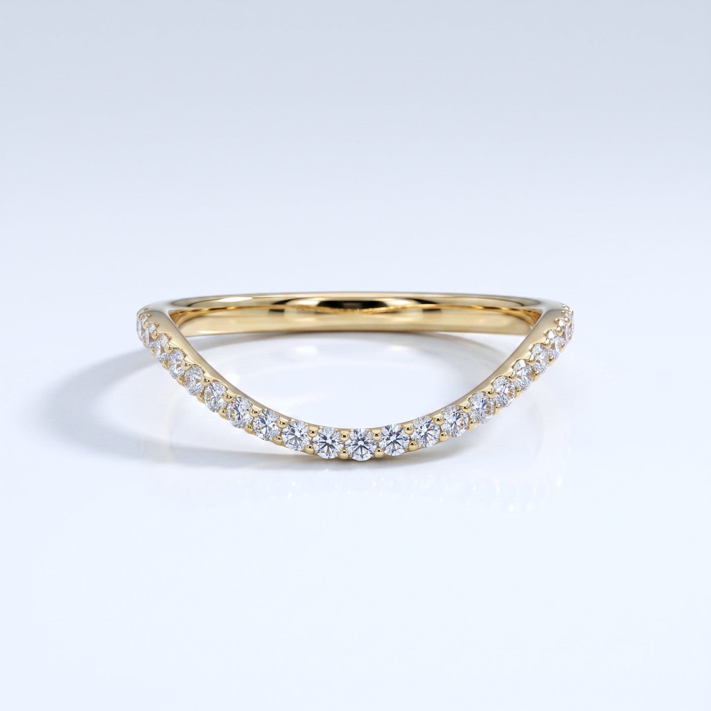 0.2 TCW Round Diamond Half Eternity DEF/VVS Lab Grown Wedding Band